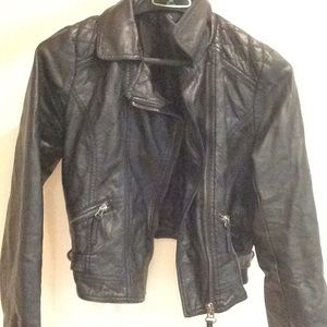 Cropped Brown Leather Jacket